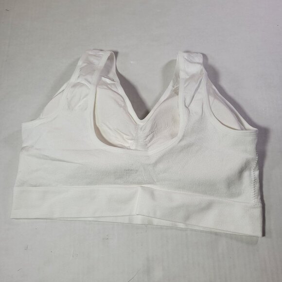 TrueKind White Everyday Throw-On Wireless Bralette #91404 Size L - Picture 2 of 3
